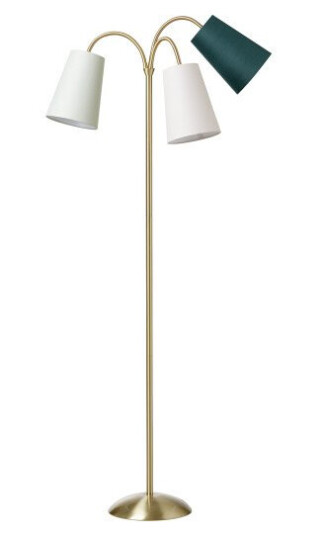 Nielsen Light Salsa gulvlampe gull med støvete grønn off white og flaskegrønn skjerm Nielsen Light Salsa gulvlampe gull med støvete grønn off white og flaskegrønn skjerm