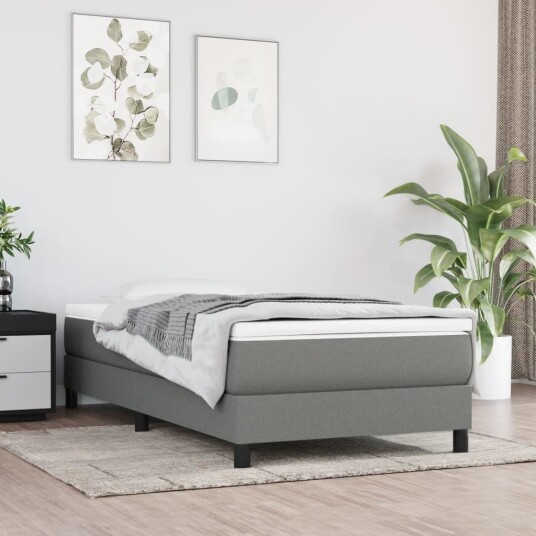 vidaXL Pocket Spring Sengemadrass Medium Mørkegrå 80x200x20 cm Stoff