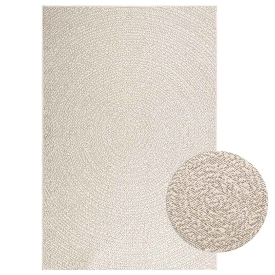  Teppe ZIZUR kremhvit 140x200cm jute-utseende innendørs&utendørs 8721102836930