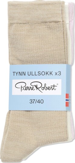 Tynn Ullsokk x3 37-40 Merinoull - Mix