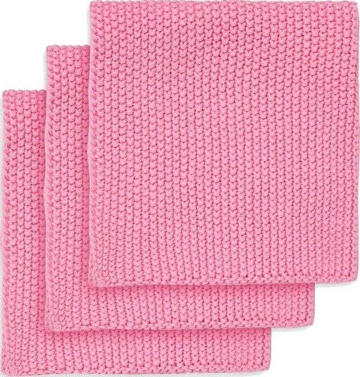Engholm Textiles Line Dishcloth - Pink - 25X25CM Engholm Textiles Line Dishcloth - Pink - 25X25CM