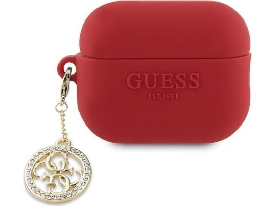 Guess Guap23dslghdf Airpods Pro 2 Cover Czerwony 3D Rubber 4G Diamond Charm