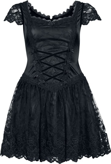 Sinister Gothic Goth Kort kjole Gotisk Minikjole XS til 4XL Damer svart
