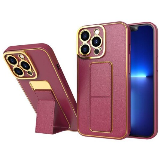 Hurtel New Kickstand Case-Deksel Til Samsung Galaxy A12 5G Med Rødt Stativ