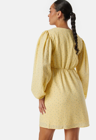 VERO MODA Vmamanda LS V-Neck short dress Yellow/Patterned M