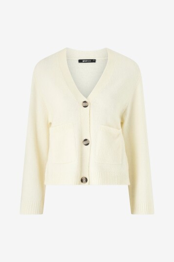 Gina Tricot Kardigan Knitted Pocket Natur