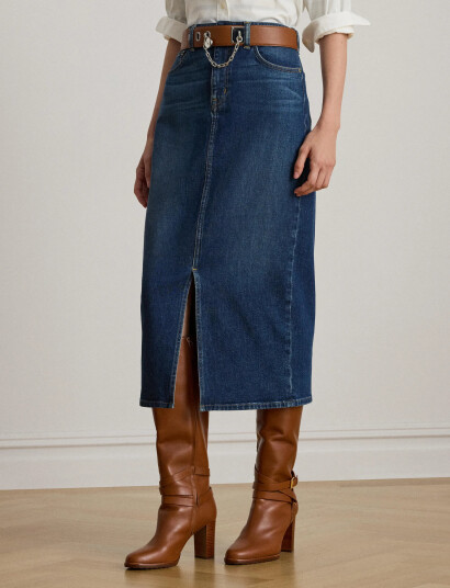 Lauren Ralph Lauren Denim Midi Skirt - Blue - 36 Lauren Ralph Lauren Denim Midi Skirt - Blue - 36