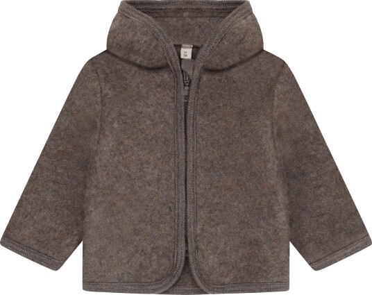 Huttelihut Brown Melange Jacket Ears Wool Fleece 80