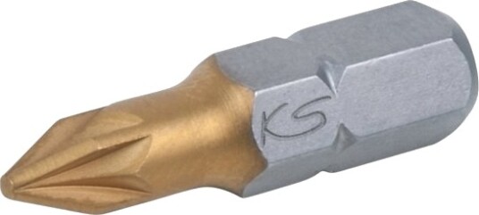 Ks Tools 911.2625, Pozidriv, Titan, Din 3126, Iso 1173 - C 6,3, 25 Mm, 40 G, 25,4 / 4 Mm (1 / 4")
