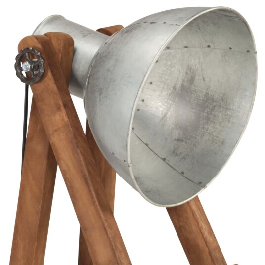 vidaXL Gulvlampe sølv E27 heltre mango