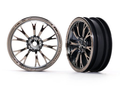 Traxxas 9472X Wheels Front Black Chrome 2 Drag Slash