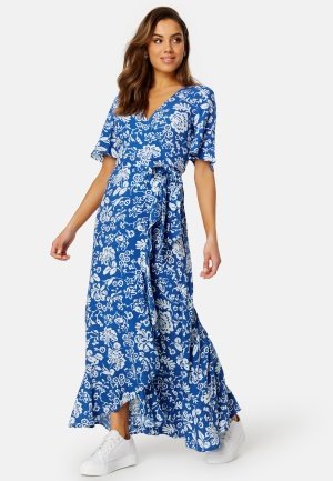 Happy Holly Ellinor long dress Blue / Patterned 48/50