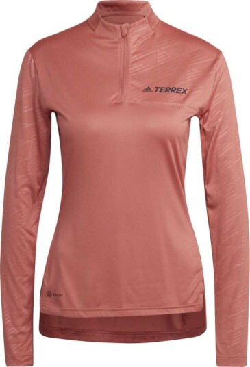 Adidas Women's Terrex Multi Half Zip Tee R?d XS Woman Adidas Women's Terrex Multi Half Zip Tee R?d XS Woman
