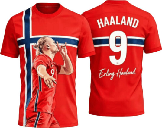 2026 World Cup Norge landslag Erling Haaland nr. 9 fotballdrakt, supporter T-skjorte, unisex voksne barn kortermet fotball 2026 World Cup Norge landslag Erling Haaland nr. 9 fotballdrakt, supporter T-skjorte, unisex voksne barn kortermet fotball