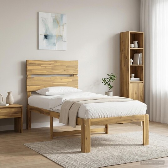 vidaXL Enkelt Senge Ramme med Hodegjerde ROSTOCK Hvit 75 x 190 cm