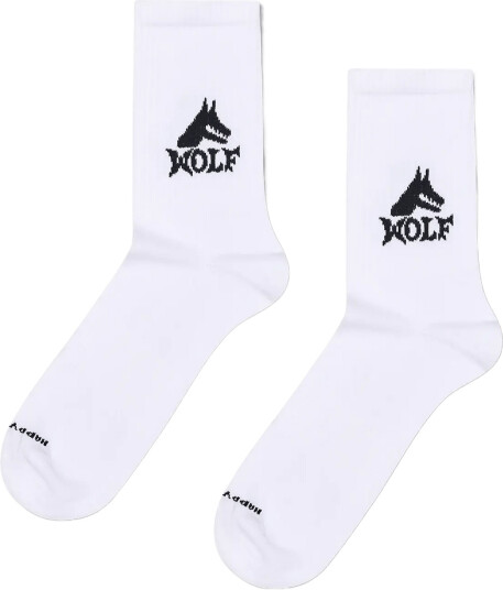 Happy Socks Wolf Sneaker Sock White 41 46