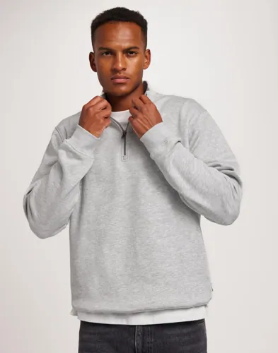 Only & Sons Onsconnor Life Reg 1/4 Zip Sweat Gensere med glidelås Grå