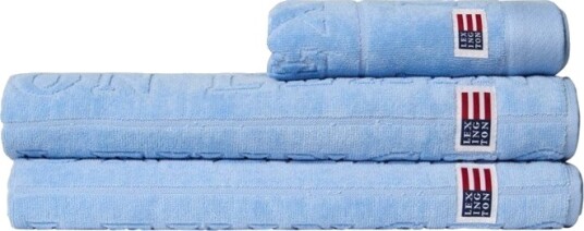 Lexington Home Velour Jacquard Logo Towel Blue Sky - Blue - 50X70