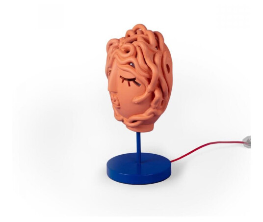 Seletti Magna Graecia Collection Medusa Mask Bordlampe Terracotta/ Blå Seletti Magna Graecia Collection Medusa Mask Bordlampe Terracotta/ Blå