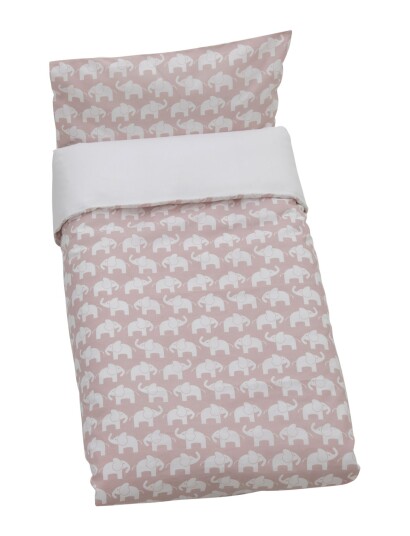 Rätt Start Elephant Eco, Bed Set, Crib, Blue - Pink - ONE SIZE Rätt Start Elephant Eco, Bed Set, Crib, Blue - Pink - ONE SIZE