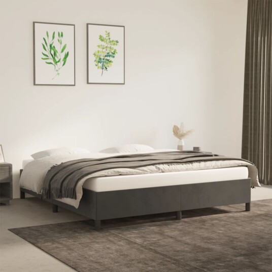 vidaXL Sengeramme mørkegrå 180x200 cm 6FT Super King fløyel