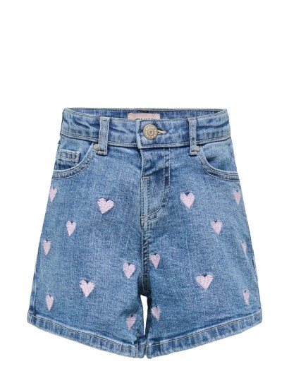 Kids Only Kmgjuicy Heart Emb Shorts Dnm Noos Blue 110