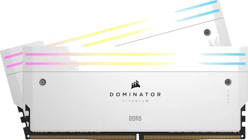 Corsair Dominator Titanium DDR5 6000 64GB CL30 2 pack hvit RGB CMP64GX5M2B6000Z30W Corsair Dominator Titanium DDR5 6000 64GB CL30 2 pack hvit RGB CMP64GX5M2B6000Z30W