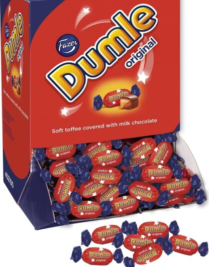 3 kg Dumle Original Godteriautomat med Sjokoladetrukket Karamellbiter 394 stk