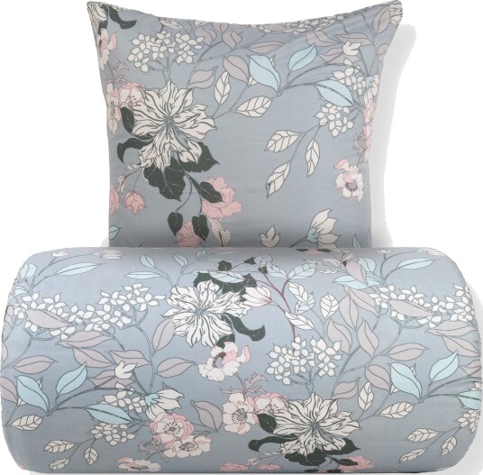 In Style Dobbelt sengetøy 200x220 cm   Mikrofiber   Støvet grønt blomsterprint