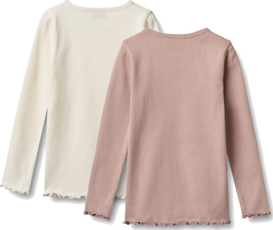 Wheat 2 Rib T Shirts L/S Ida Pink 128