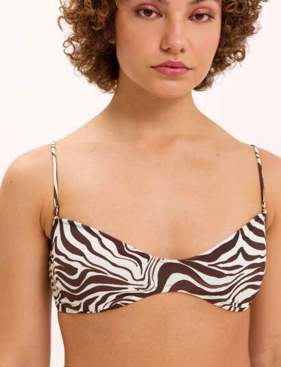 Understatement Underwear Shaped Bikini Top Brown M