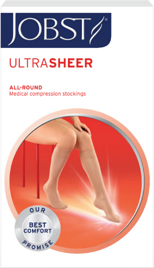 JOBST Ultra Sheer knestrømpe, Klasse 2, small, sort, 1 par JOBST Ultra Sheer knestrømpe, Klasse 2, small, sort, 1 par