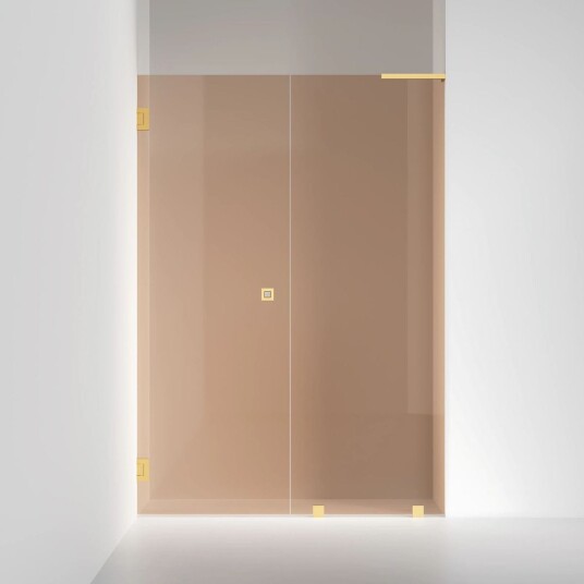 INR Iconic Nordic Rooms Dusjnisje ARC 4 Original Måltilpasset Brushed Brass / Venstre Bronse Glass