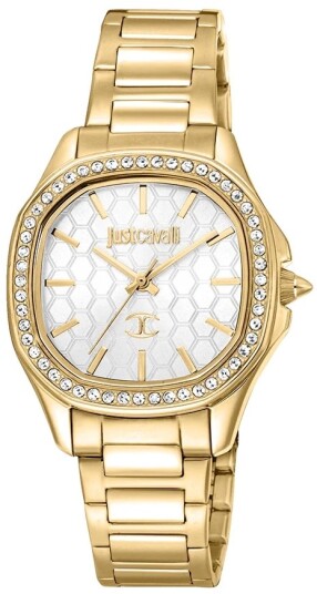 Just Cavalli Dameklokke JC1L263M0055 Glam Sølvfarget/Gulltonet stål