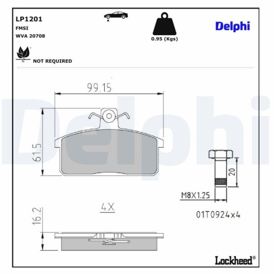Bremseklosser DELPHI LP1201