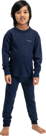 Bergans Inner:Dual Merino Kids Long Sleeve Blå 116