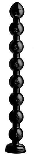 Hosed Snake Thick Analkjede med tall, Medium 49 cm   - Svart
