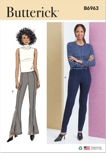 Butterick 6963 Bukse Til Dame P5 12 14 16 18 20