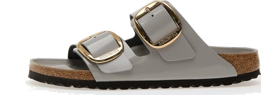 Joggesko Birkenstock Arizona Big Buckle Natural Leather Patent High Shine Stone Coin EUR 41