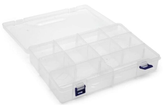 Opbevaringsboks m/10 rum 30x20x6cm Opbevaringsboks m/10 rum 30x20x6cm