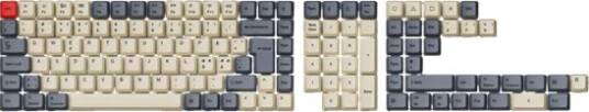 Keychron PBT Tastaturdekselsett Carbon Vibe Nordisk Beige