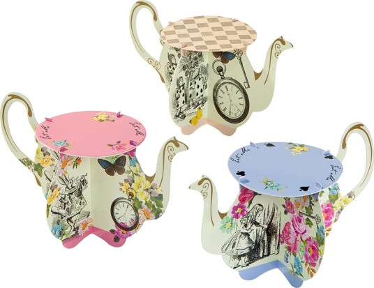 Talking Tables Kakefat Mini Tekanner Alice Wonderland 3-pakning TSALICE-TEAPOTS