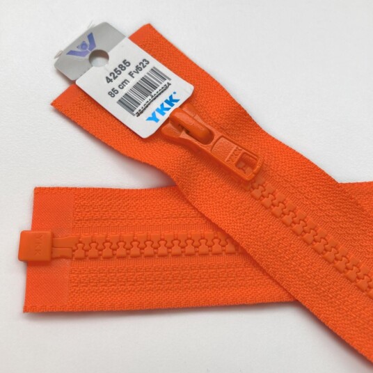 Delbar plastglidelås 35cm Oransje