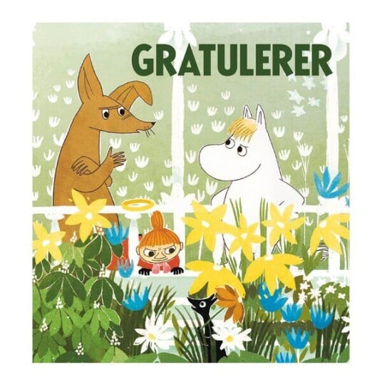 Moomin - Mummi dobbeltkort 7,5x7,5 cm Gratulerer