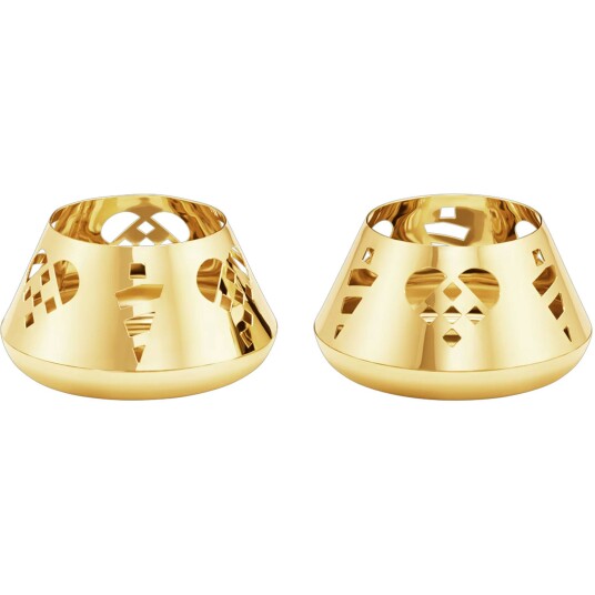 Georg Jensen 2025 Telysholdere 2 pk 18K Gullbelagt med Julemotiver