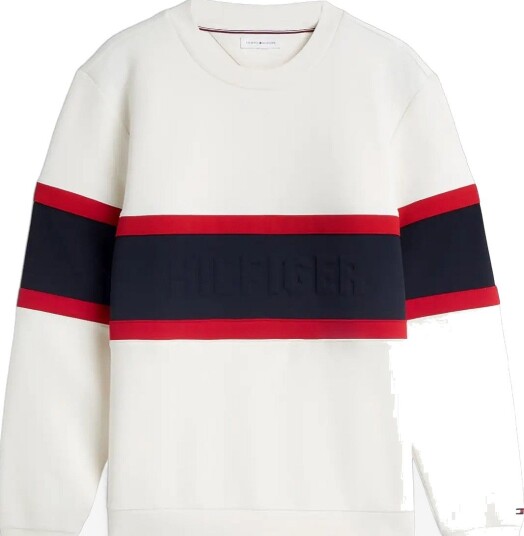 Tommy Hilfiger Color Block Intechno Sweatshirt - IVORY PETAL - L Tommy Hilfiger Color Block Intechno Sweatshirt - IVORY PETAL - L