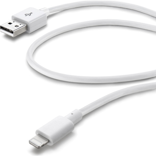 CellularLine USB-A til Lightning Kabel 1,2 m Hvit for iPhone og iPad