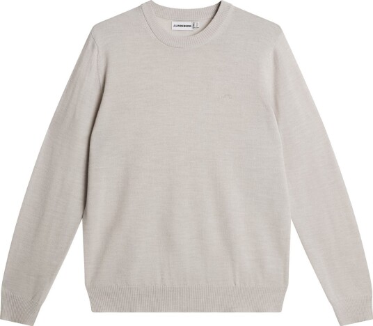 J.Lindeberg Keane Merino Crew Neck Golfgenser herre Moonbeam Melange Small