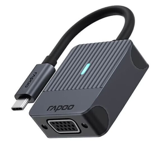 RAPOO USB-C til VGA Adapter, 0,15 m, Svart RAPOO USB-C til VGA Adapter, 0,15 m, Svart