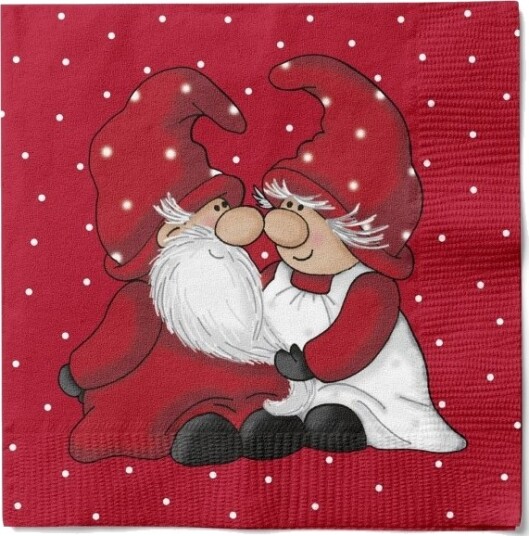 Det Gamle Apotek Servietter Nissepar 20 Stk. 33X33 Cm D 2 Cm 20/Pk Rød